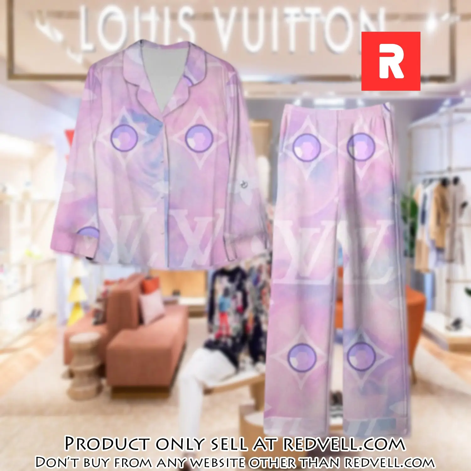 Trending luxury lv satin pajama set pjs1108 rv5538109